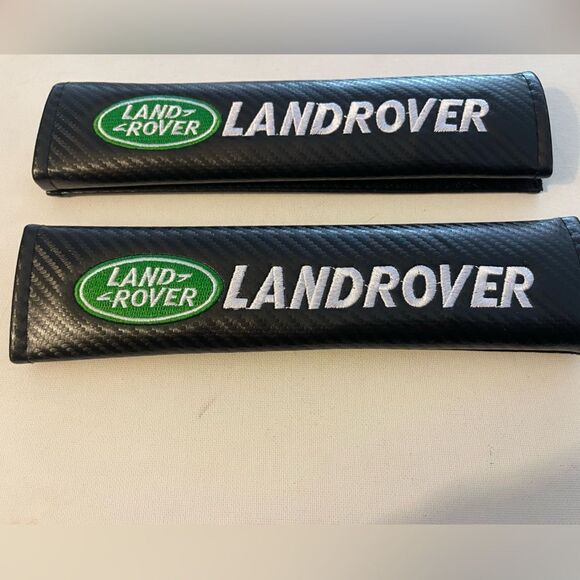 Land Rover car seat belt covers set of 2 Black NWT - Picture 4 of 7